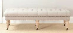 BARNEY TUFTED BENCH BRASS NAIL HEADS - Safavieh MCR4649C -Safavieh Homeware 187 mcr4649c 2