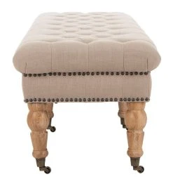 BARNEY TUFTED BENCH BRASS NAIL HEADS - Safavieh MCR4649C -Safavieh Homeware 187 mcr4649c 3