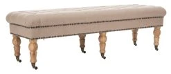 BARNEY TUFTED BENCH BRASS NAIL HEADS - Safavieh MCR4649C -Safavieh Homeware 187 mcr4649c 4