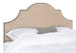 HALLMAR HEMP ARCHED HEADBOARD BRASS NAIL HEAD (QUEEN) - Safavieh MCR4680B -Safavieh Homeware 187 mcr4680b 3