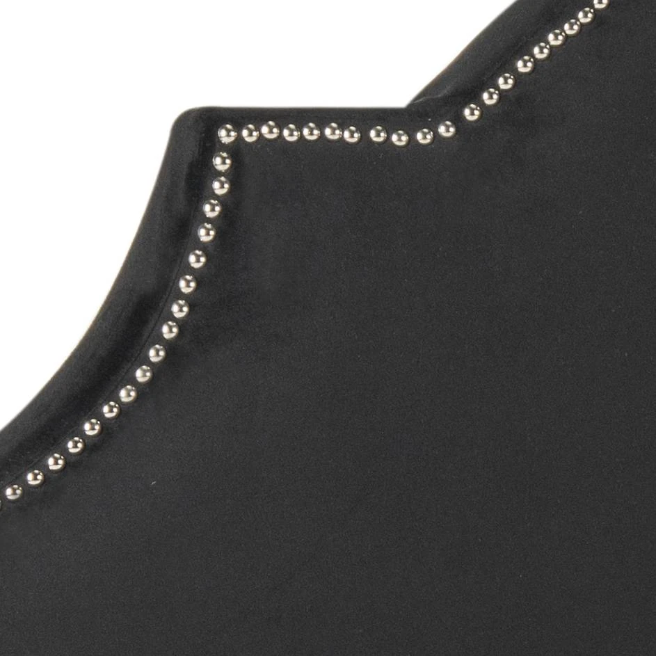 HALLMAR BLACK VELVET HEADBOARD SILVER NAIL HEAD (QUEEN) - Safavieh MCR4680J 4 HALLMAR BLACK VELVET HEADBOARD SILVER NAIL HEAD (QUEEN) - Safavieh MCR4680J - Image 2