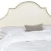 HALLMAR WHITE LEATHER HEADBOARD SILVER NAIL HEAD (QUEEN) - Safavieh MCR4680N 2 HALLMAR WHITE LEATHER HEADBOARD SILVER NAIL HEAD (QUEEN) - Safavieh MCR4680N -Safavieh Homeware 187 mcr4680n 2