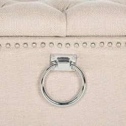 ARTURO STORAGE OTTOMAN WITH SILVER NAIL HEADS - Safavieh MCR4694B