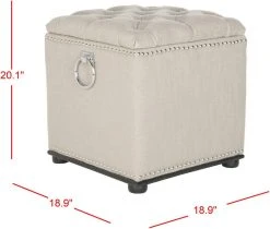 ARTURO STORAGE OTTOMAN WITH SILVER NAIL HEADS - Safavieh MCR4694B -Safavieh Homeware 187 mcr4694b 4
