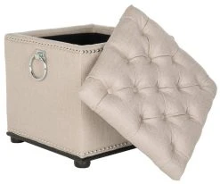 ARTURO STORAGE OTTOMAN WITH SILVER NAIL HEADS - Safavieh MCR4694B -Safavieh Homeware 187 mcr4694b 5