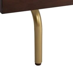 Genevieve TV Stand In Walnut/White/Gold - Safavieh MED5000A -Safavieh Homeware 187 med5000a leg
