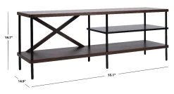 Bruno Industrial TV Stand In Walnut/Black - Safavieh MED5001A -Safavieh Homeware 187 med5001a dim