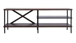 Bruno Industrial TV Stand In Walnut/Black - Safavieh MED5001A -Safavieh Homeware 187 med5001a front