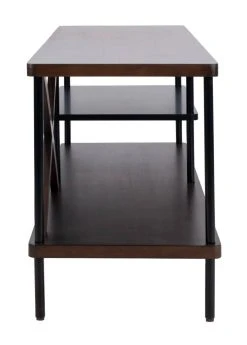 Bruno Industrial TV Stand In Walnut/Black - Safavieh MED5001A -Safavieh Homeware 187 med5001a side