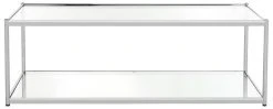 Zola Glass Coffee Table In Chrome - Safavieh MMT6000A -Safavieh Homeware 187 mmt6000a front