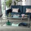 Zola Glass Coffee Table In Chrome - Safavieh MMT6000A -Safavieh Homeware 187 mmt6000a room