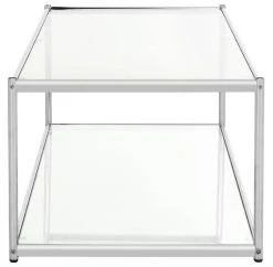 Zola Glass Coffee Table In Chrome - Safavieh MMT6000A -Safavieh Homeware 187 mmt6000a side2