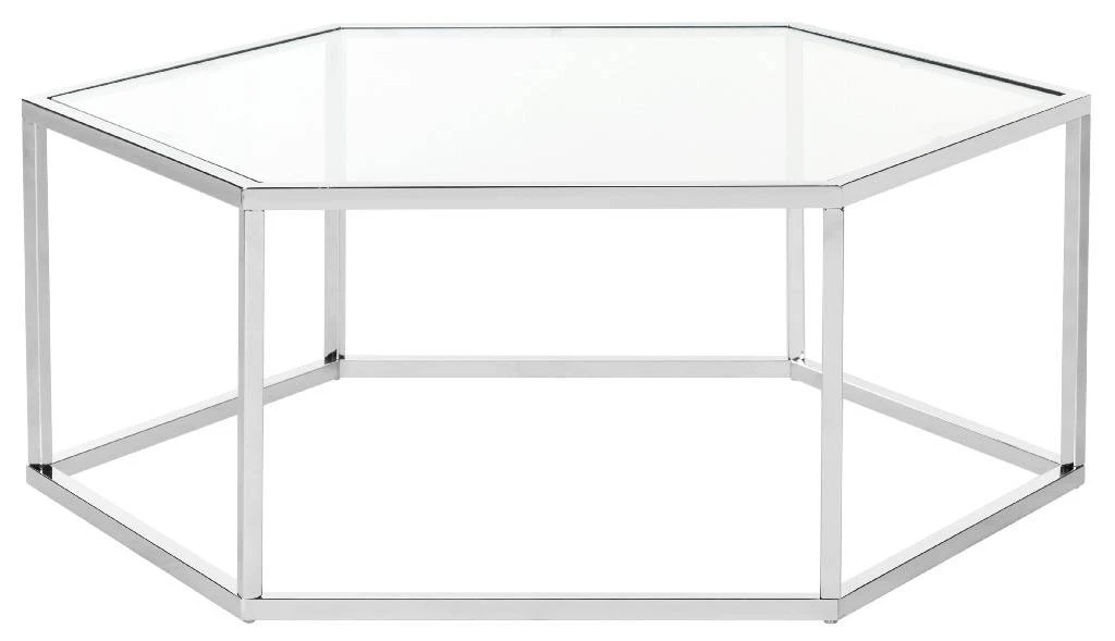 Eliana Glass Coffee Table In Chrome - Safavieh MMT6003A 4 Eliana Glass Coffee Table In Chrome - Safavieh MMT6003A - Image 2