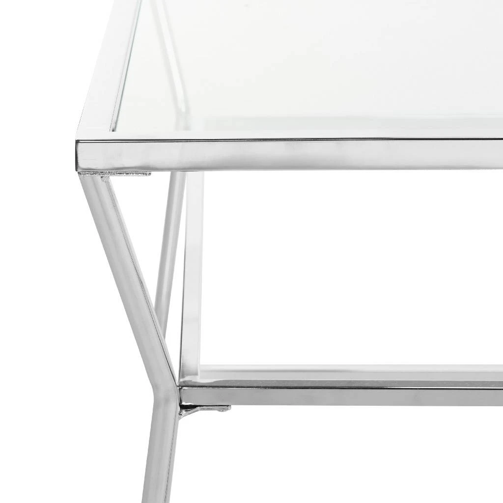 Ellie Glass Coffee Table In Chrome - Safavieh MMT6004A 4 Ellie Glass Coffee Table In Chrome - Safavieh MMT6004A - Image 2