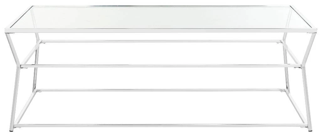 Ellie Glass Coffee Table In Chrome - Safavieh MMT6004A 5 Ellie Glass Coffee Table In Chrome - Safavieh MMT6004A - Image 3