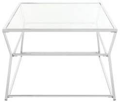 Ellie Glass Coffee Table In Chrome - Safavieh MMT6004A 13 Ellie Glass Coffee Table In Chrome - Safavieh MMT6004A -Safavieh Homeware 187 mmt6004a side2