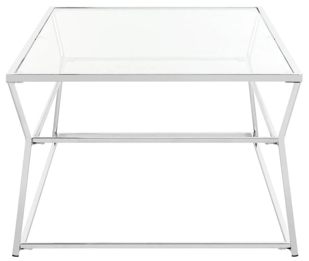 Ellie Glass Coffee Table In Chrome - Safavieh MMT6004A 8 Ellie Glass Coffee Table In Chrome - Safavieh MMT6004A - Image 6