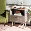 Brandy 1 Drawer Textured Nightstand In Grey Walnut - Safavieh NST5301A 2 Brandy 1 Drawer Textured Nightstand In Grey Walnut - Safavieh NST5301A -Safavieh Homeware 187 nst5301a room