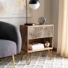 Solene 1 Drawer Textured Nightstand In Natural/Brass - Safavieh NST5302A 2 Solene 1 Drawer Textured Nightstand In Natural/Brass - Safavieh NST5302A -Safavieh Homeware 187 nst5302a room