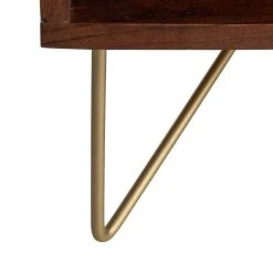 Raveena Nightstand In Mix Walnut/Brass - Safavieh NST9002A -Safavieh Homeware 187 nst9002a leg