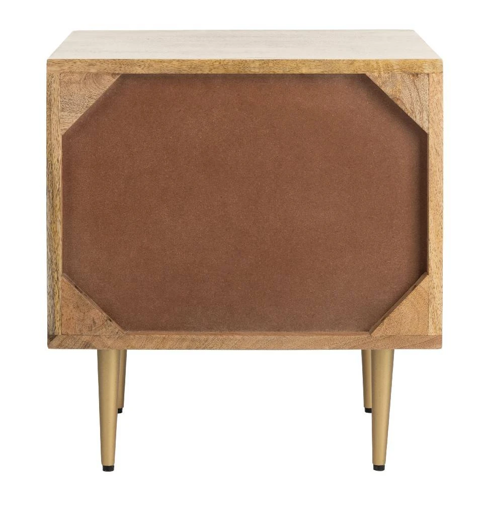 Leni Nightstand In Natural/Brass - Safavieh NST9003A 4 Leni Nightstand In Natural/Brass - Safavieh NST9003A - Image 2
