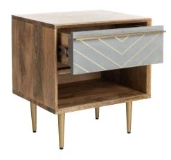Leni Nightstand In Natural/Brass - Safavieh NST9003A 16 Leni Nightstand In Natural/Brass - Safavieh NST9003A -Safavieh Homeware 187 nst9003a side