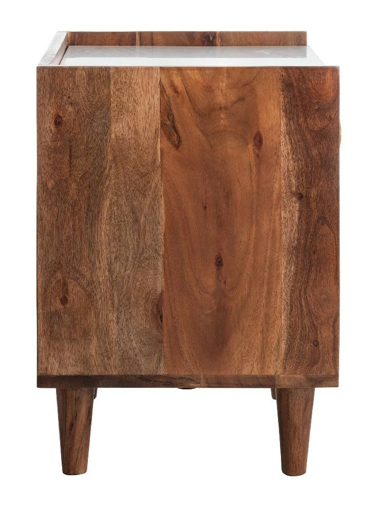 Tahseen Parquet Nightstand In White/Gold - Safavieh NST9004A 10 Tahseen Parquet Nightstand In White/Gold - Safavieh NST9004A - Image 8