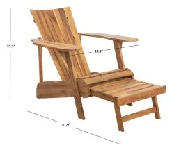 MERLIN ADIRONDACK CHAIR WITH RETRACTABLE FOOTREST - Safavieh PAT6760A -Safavieh Homeware 187 pat6760a 10
