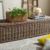 Caius Wicker Bench W/ Storage In Natural - Safavieh SEA7017A