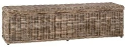 Caius Wicker Bench W/ Storage In Natural - Safavieh SEA7017A -Safavieh Homeware 187 sea7017a side