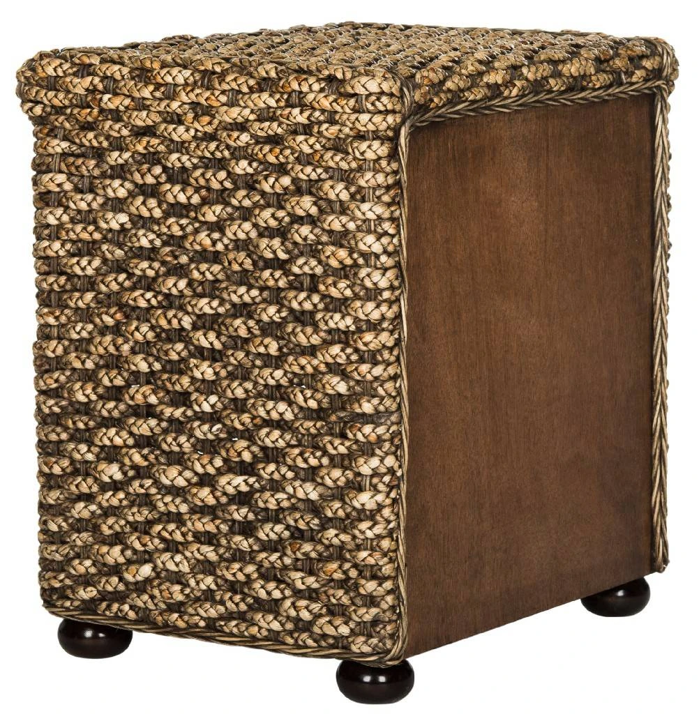 Musa Braided Brown Wash Wicker Nightstand W/ Drawer & 8"H Storage In Brown Wash - Safavieh SEA8003A 4 Musa Braided Brown Wash Wicker Nightstand W/ Drawer & 8"H Storage In Brown Wash - Safavieh SEA8003A - Image 2