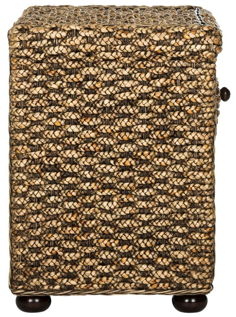 Musa Braided Brown Wash Wicker Nightstand W/ Drawer & 8"H Storage In Brown Wash - Safavieh SEA8003A 9 Musa Braided Brown Wash Wicker Nightstand W/ Drawer & 8"H Storage In Brown Wash - Safavieh SEA8003A - Image 7