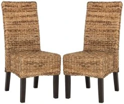 Avita 18''H Wicker Dining Chair In Natural - Safavieh SEA8012A-SET2