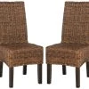 Avita 18''H Wicker Dining Chair In Brown - Safavieh SEA8012B-SET2 -Safavieh Homeware 187 sea8012b set2