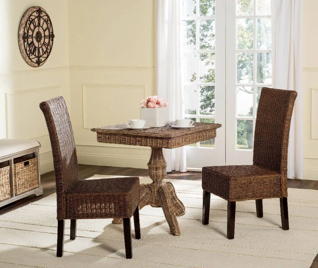 Arjun 18''H Wicker Dining Chair In Brown/Multi - Safavieh SEA8013C-SET2 4 Arjun 18''H Wicker Dining Chair In Brown/Multi - Safavieh SEA8013C-SET2 - Image 2
