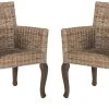 Armando 18''H Wicker Dining Chair In Natural - Safavieh SEA8019A-SET2