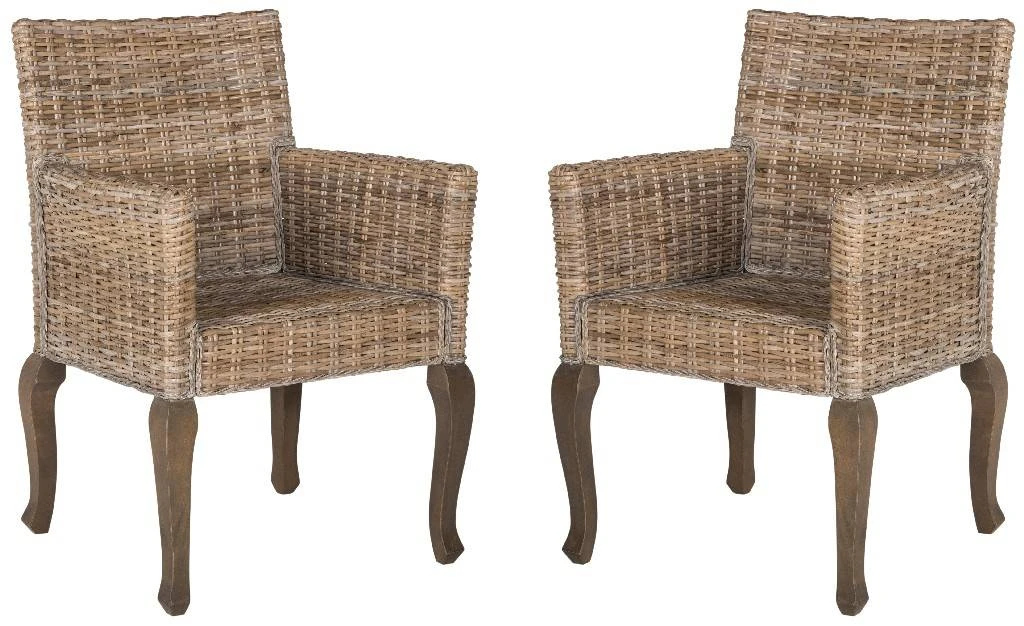 Armando 18''H Wicker Dining Chair In Natural - Safavieh SEA8019A-SET2 3 Armando 18''H Wicker Dining Chair In Natural - Safavieh SEA8019A-SET2