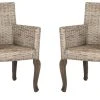 Armando 18''H Wicker Dining Chair In White Wash - Safavieh SEA8019B-SET2 -Safavieh Homeware 187 sea8019b set2