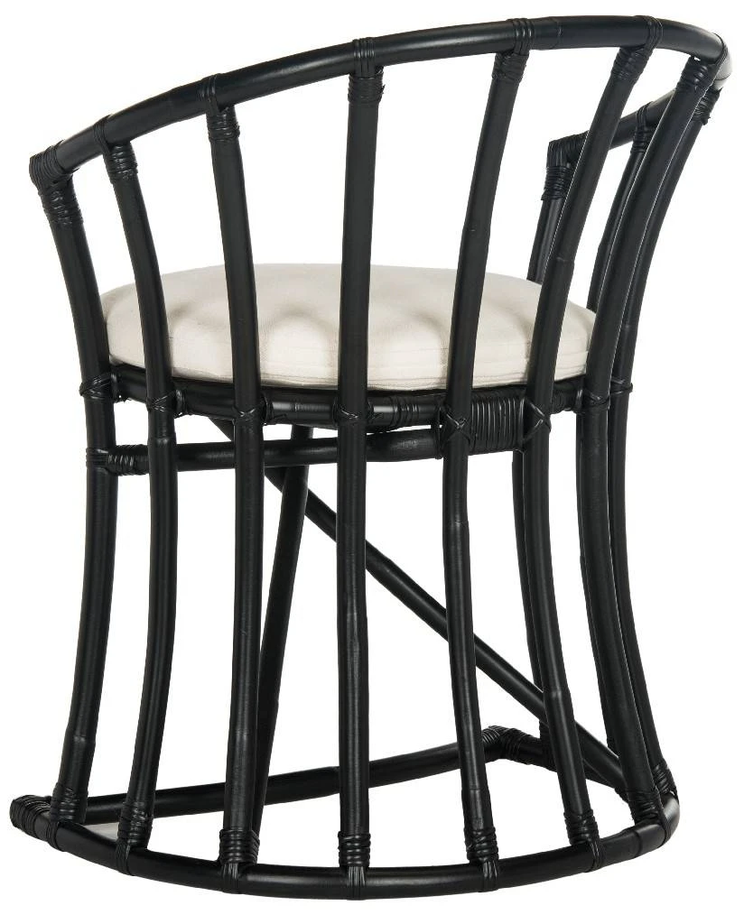 Bates Rattan Accent Chair In Black/White - Safavieh WIK6500A 4 Bates Rattan Accent Chair In Black/White - Safavieh WIK6500A - Image 2