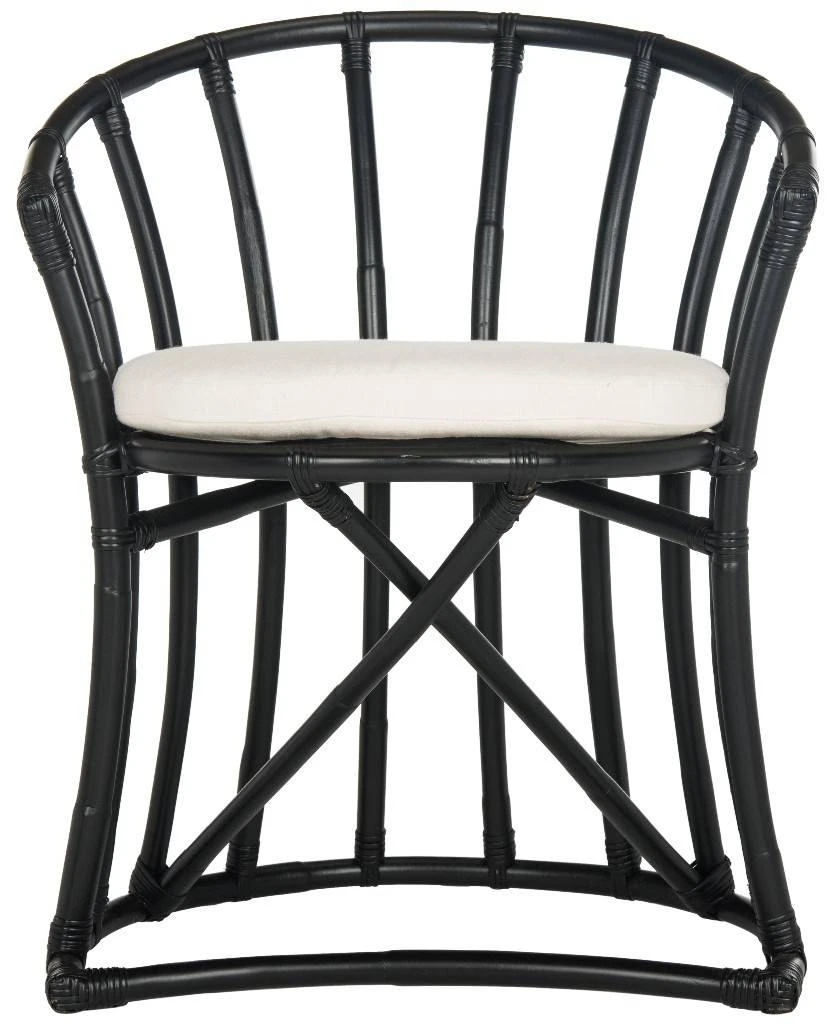 Bates Rattan Accent Chair In Black/White - Safavieh WIK6500A 3 Bates Rattan Accent Chair In Black/White - Safavieh WIK6500A