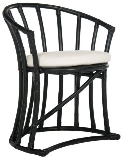 Bates Rattan Accent Chair In Black/White - Safavieh WIK6500A 12 Bates Rattan Accent Chair In Black/White - Safavieh WIK6500A -Safavieh Homeware 187 wik6500a side
