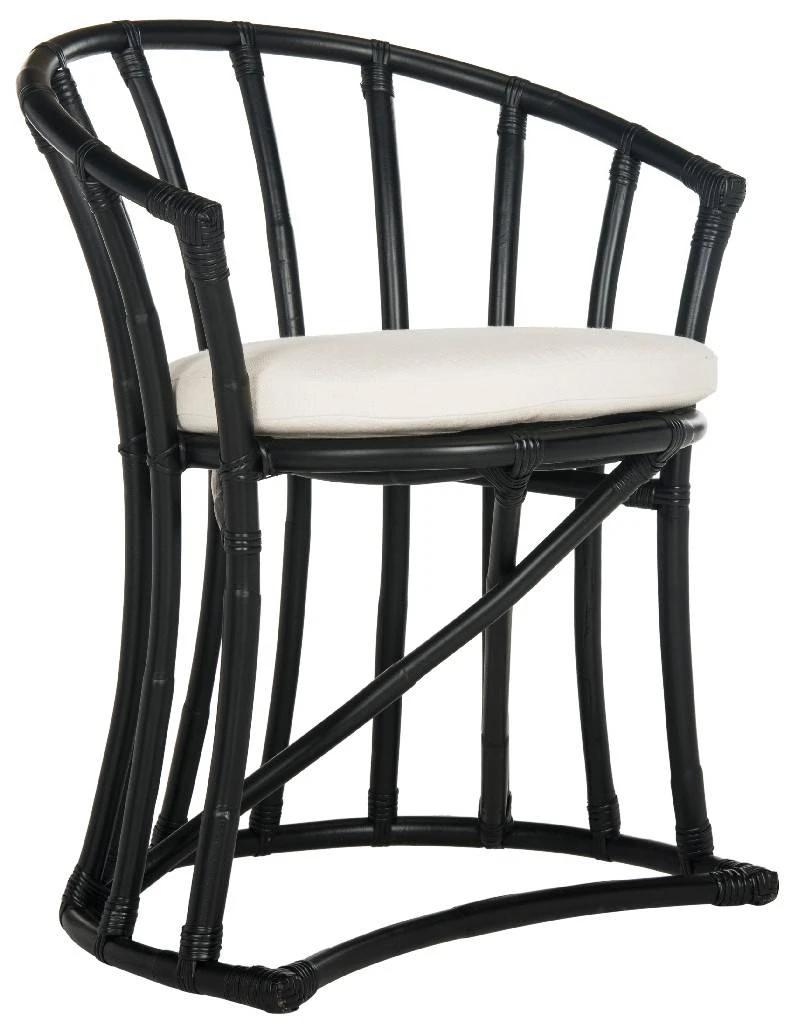 Bates Rattan Accent Chair In Black/White - Safavieh WIK6500A 7 Bates Rattan Accent Chair In Black/White - Safavieh WIK6500A - Image 5