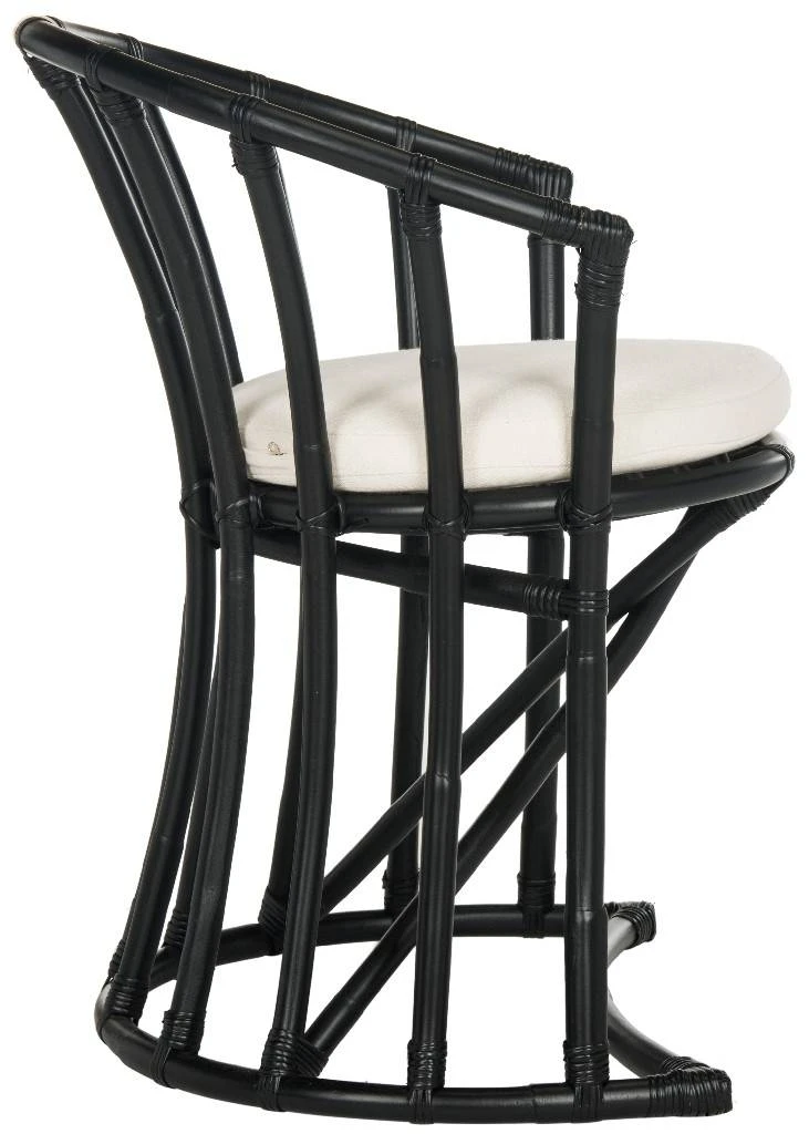 Bates Rattan Accent Chair In Black/White - Safavieh WIK6500A 8 Bates Rattan Accent Chair In Black/White - Safavieh WIK6500A - Image 6