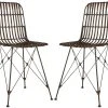 Minerva Wicker Dining Chair In Croco Brown - Safavieh WIK6510A-SET2 -Safavieh Homeware 187 wik6510a set2