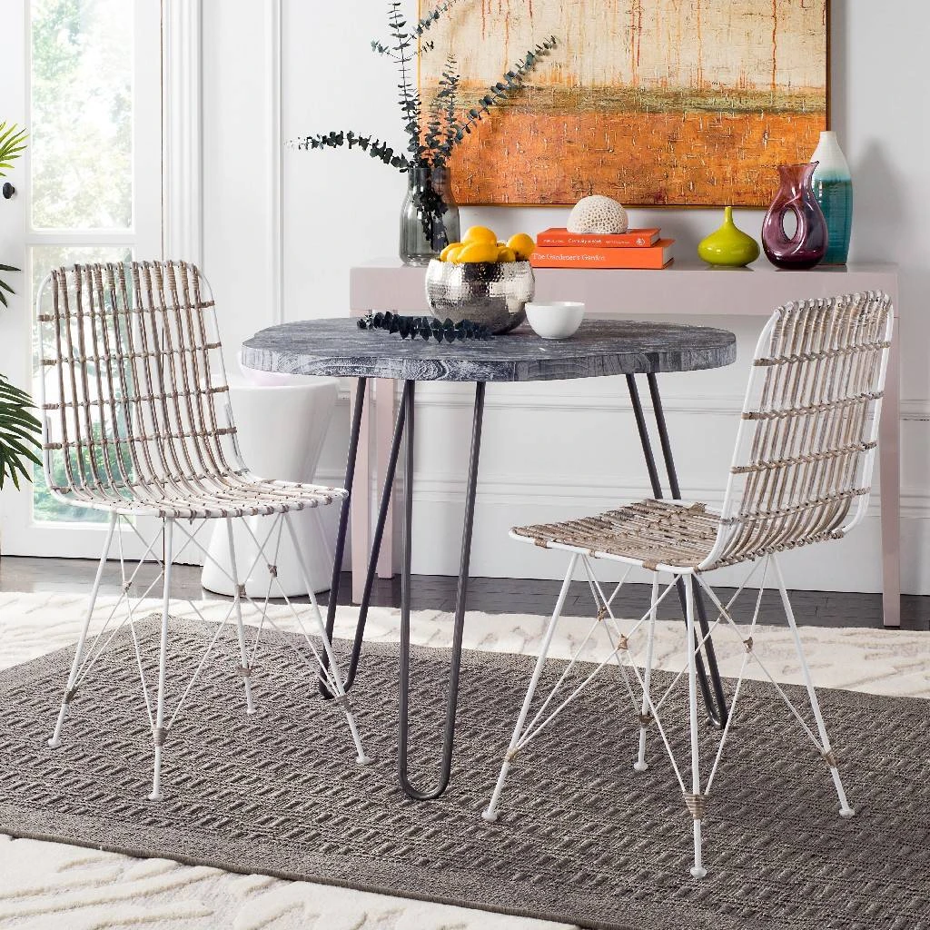 Minerva Wicker Dining Chair In White Wash - Safavieh WIK6510C-SET2 4 Minerva Wicker Dining Chair In White Wash - Safavieh WIK6510C-SET2 - Image 2