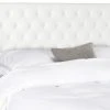 LONDON WHITE TUFTED WINGED HEADBOARD FLAT NAIL HEADS (QUEEN) - Safavieh MCR4048F-Q