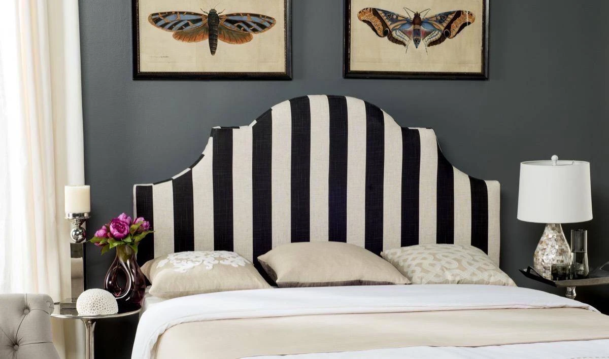 HALLMAR BLACK & WHITE STRIPE HEADBOARD (QUEEN) - Safavieh MCR4680K 4 HALLMAR BLACK & WHITE STRIPE HEADBOARD (QUEEN) - Safavieh MCR4680K - Image 2