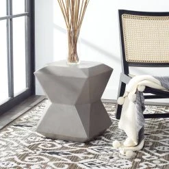 CONAN CONCRETE ACCENT STOOL - Safavieh VNN1030A -Safavieh Homeware vnn1030a room